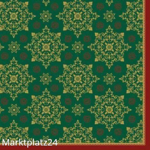Dunilin-Serviette, 40x40cm, Xmas Deco green, 50 St/Pk. - Marktplatz24