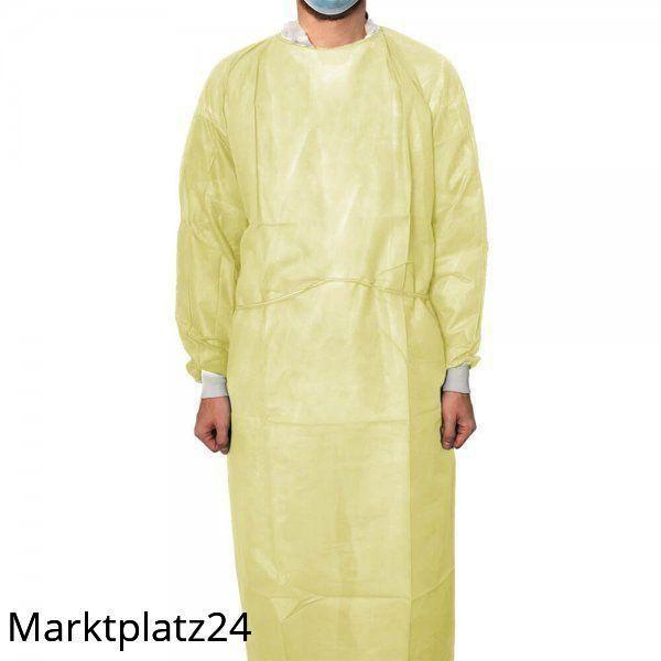MaiMed-Coat-ViruGuard, Schutzkittel Vlies, unsteril, MRSA-Schutzkittel, gelb, 10 St/Pk. - Marktplatz24