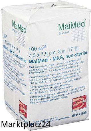 MaiMed-Mullkompressen, unsteril, 7,5cmx7,5cm, 8-fach, 100 St/Pk. - Marktplatz24