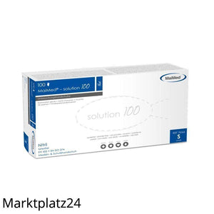 Solution 100 Handschuhe PF, blau, Gr.M, unsteril, 100 St/Pk. - Marktplatz24