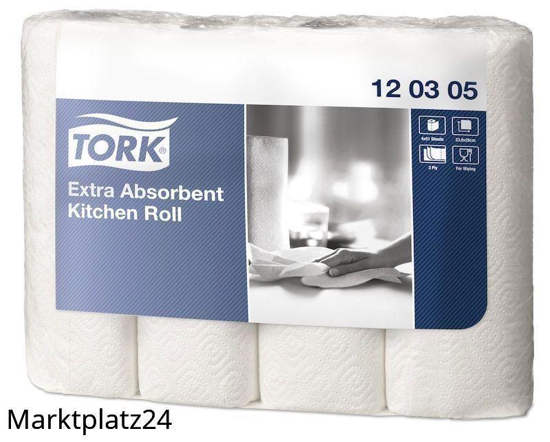 Tork Extra Saugfähige Küchenrolle, 24,7x26cm, 3lg, hochw. 12x4 Ro/Pk. - Marktplatz24