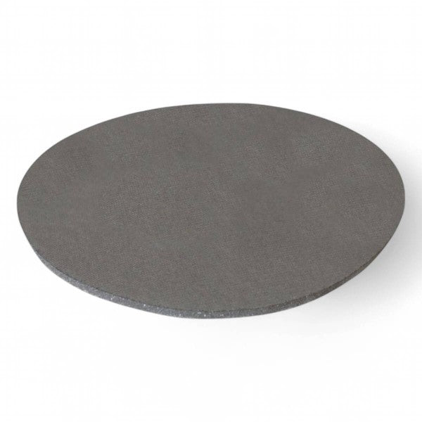 Graues, rundes Polierpad mit 150 mm Durchmesser.