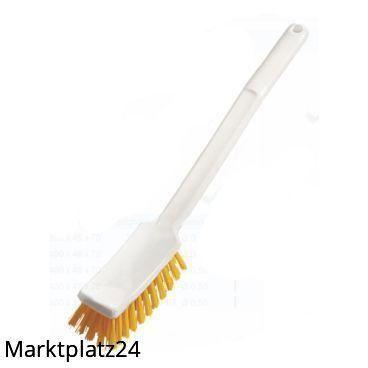 Stielbürste langer Griff, Polyester PBT, 400x48x35mm, Ã˜0,50mm, gelb, hart, 1 St. - Marktplatz24