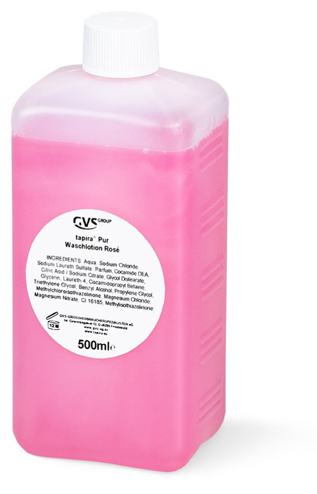Tapira Pur Waschlotion Rosé in einer 500ml Flasche.