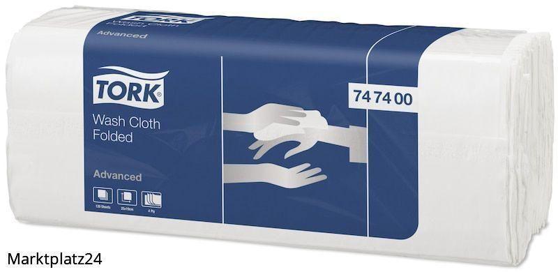 Tork Advanced Waschtuch gefaltet, 4lg - Tissue-Tücher für die Patientenpflege und Händetrocknung, hochweiß, 19x25cm, 20Bündel Ã 120 Tü. - Marktplatz24