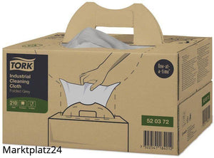 Tork Industrie-Reinigungstï¿½cher, 35,5x41,5cm, 1lg, grau, Einzeltï¿½cher, Handy Box, 210 Tï¿½, - Marktplatz24