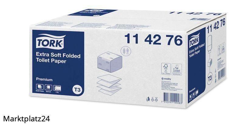 Tork Premium Toilettenpapier, Einzelblatt, 2lg, Tissue, hochweiß, ZZ-Falzung, 30x252 Tü. - Marktplatz24