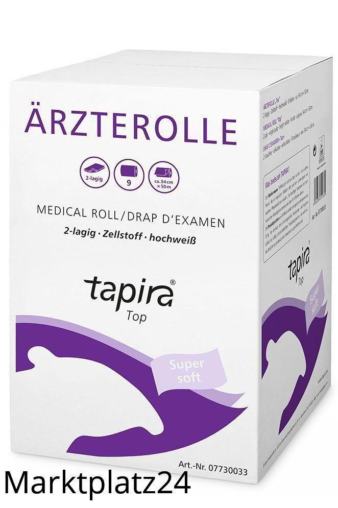 TAPIRA Top Ã„rzterolle, 2lg, 54cmx50m, hochweiß, Zellstoff, 143 Blatt/50m, 9 Ro/VE - Marktplatz24