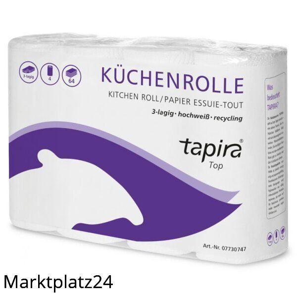 TAPIRA top Küchenrolle, 3lg, 26x22cm, 64 Bl., hochweiß, Recycling, 32 Ro/VE - Marktplatz24