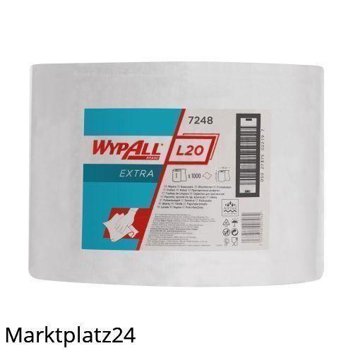 WYPALL L20 Extra Wischtücher, Großrolle, 23,5x38cm, 2lg, weiß,perf., 1x1000 Bl. - Marktplatz24