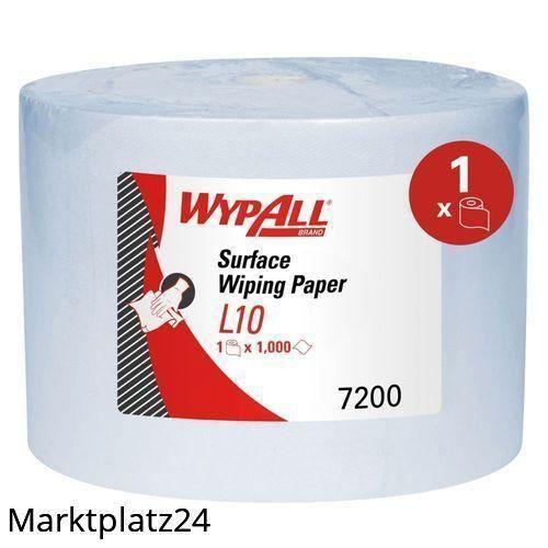 WypAll Papierwischtuch für Oberflächen, Großrolle L10, 23,5x38cm, 1lg, blau, perf., 1x1000 Bl. - Marktplatz24