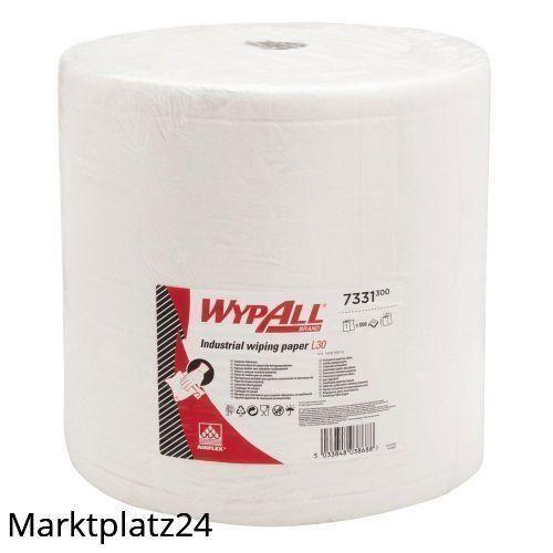 WypAll Papierwischtuch für industrielle Reinigungsarbeiten, Großrolle, 37x38cm, 3lg, weiß, perforiert, 1x1000 Bl. - Marktplatz24