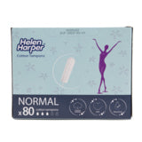 Packung mit 80 Regular Tampons aus 100% biologisch abbaubarer Baumwolle für hohen Komfort.