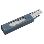 Grauer Dispenser mit 25 Stück 10 cm langen Klingen von Vermop GmbH.