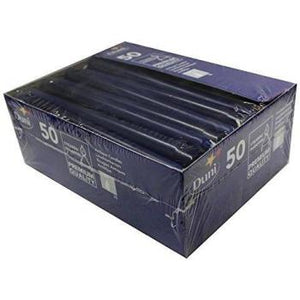 Dunkelblaue Leuchterkerzen 250x22mm, 50 Stück Packung