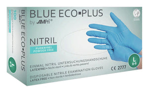 Blue Eco-Plus Nitril-Handschuhe, ungepudert, blau, Größe L, 100 Stück
