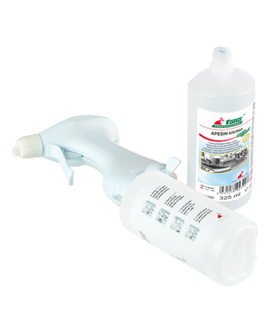 APESIN kitchen Q&E Reiniger in 325ml Flasche mit Sprühaufsatz.