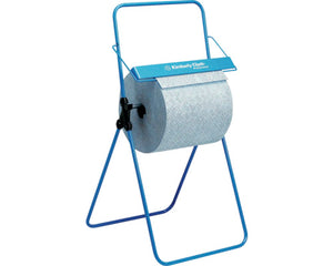 Bodenständer aus blauem Metall, 96x51,5x55 cm, stabil und elegant für Produktpräsentationen.