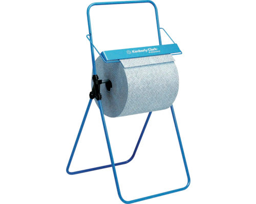 Bodenständer aus blauem Metall, 96x51,5x55 cm, stabil und elegant für Produktpräsentationen.