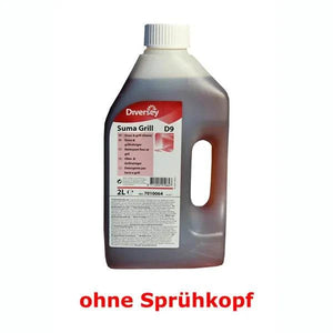 Eine 2-Liter-Flasche Suma Grill D9 Grillreiniger.