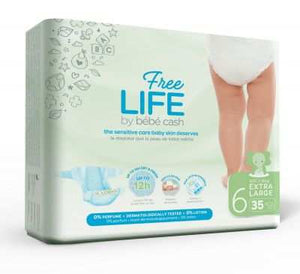 BBCash Freelife Windeln Extra Large 13-18kg grüne nachhaltige Babywindeln 4x35 Stück