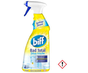 Biff Bad Total Zitrus spray bottle with a lemon scent.