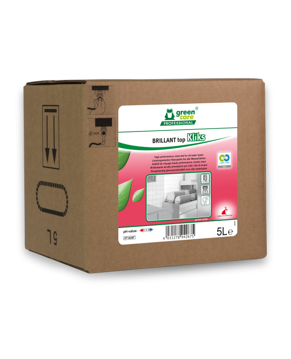 Brillant Top Kliks 5L Gebinde, ein Glanzspülmittel für Geschirrspüler.