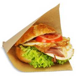 Braune, gerippte Snack-Taschen aus Kraftpapier, 15x16 cm, 1000 Stück im Pack.