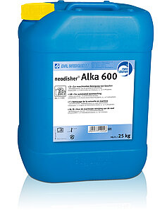 25 kg Kanister Neodisher Alka 600, ein alkalischer Reiniger für professionelle Spülmaschinen.