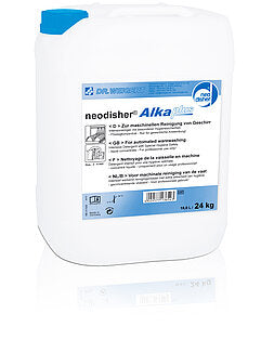 24 kg Kanister Neodisher Alka plus, alkalisches Reinigungsmittel für gewerbliche Anwendungen.