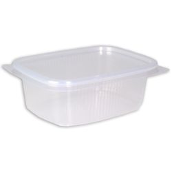 Klarer Verpackungsbecher aus PP mit Deckel, 250 ml, 108x82x54 mm, 5x50 Stück pro Karton