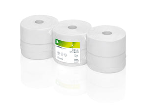Satino Comfort 2-lagiges Recycling-Toilettenpapier, 6 Jumbo-Rollen.