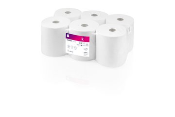 Waschraum -Systemhandtuchrolle Satino Prestige, 20,5cmx150m, 2lg, hochweiß, Zellstoff, 6 Ro/VE