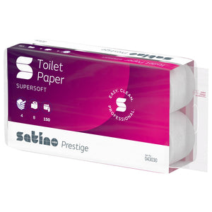 Satino Prestige Toilettenpapier, 4-lagig, Zellstoff, 9 Rollen