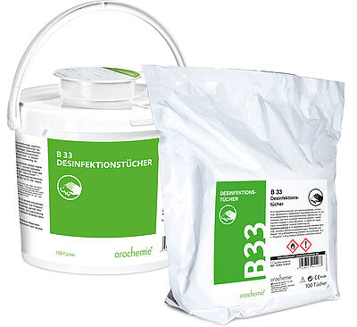Desinfektion -B 33 Desinfektionstücher, Nachfüllpack a´100 Tücher BAuA-Reg-Nr.: N-76582