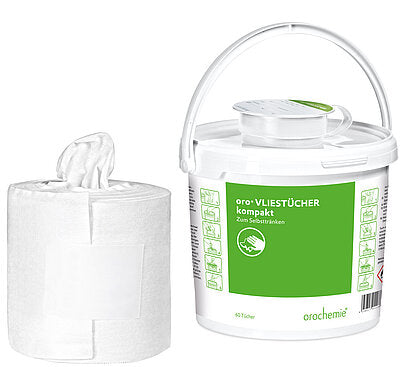 Leerer Eimer mit Deckel für oro Vliestücher, robust und leicht zu öffnen und schließen.