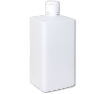 500ml Leerflasche mit Dreh-/Klappverschluss und neutralem Etikett für individuelle Gestaltung.