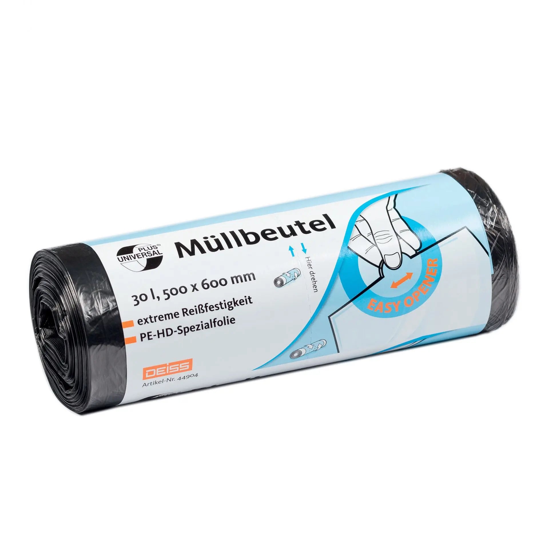 أكياس القمامة UNIVERSAL PLUS CO?-COMPENSATED، HDPE، 30 لتر، رمادي، 500 × 600 مم، 5my، 50 قطعة / لفة.