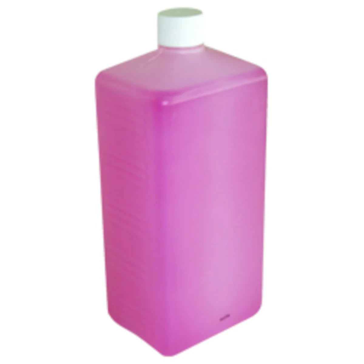 Eine 1000ml Flasche rosafarbener Handpflegecreme mit weißem Pumpspender.