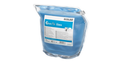 2L Flasche Ecolab Oasis Pro Glass Glasreiniger in blau.