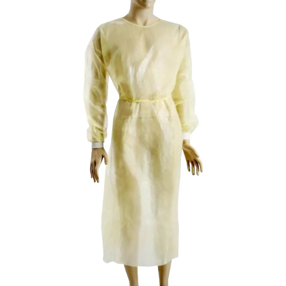 Med-Comfort nonwoven gown with PE coating, size L/XL, yellow, 1 piece