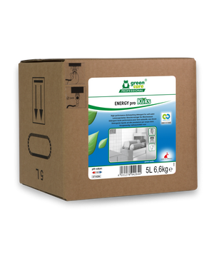 Ein 5L Gebinde ENERGY pro Kliks Spülmittel von Green Care Professional.