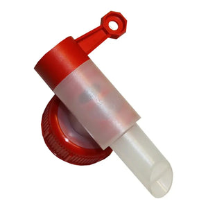 Roter Auslaufhahn mit weißem Auslauf für 10L Kanister