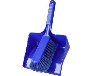 Blaue Kehrschaufel und Bürste aus weichem PBT, 350mm
