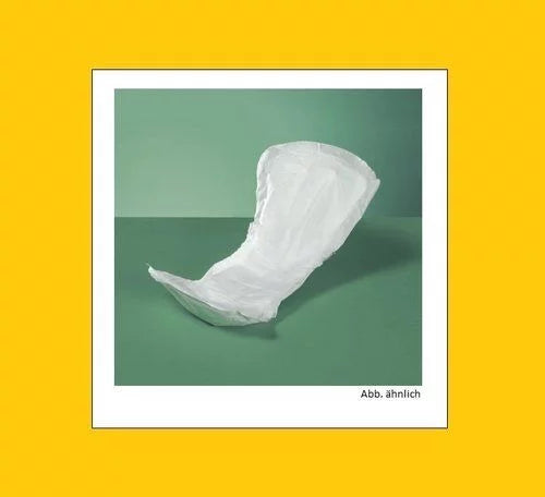 Eine weiße Einlage mit Klebestreifen auf grünem Hintergrund.