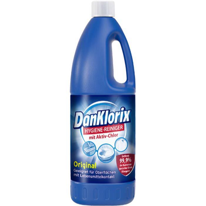 DanKlorix Hygienereiniger in 1,5-Liter-Flasche mit ergonomischem Design und BAuA-Nummer sichtbar