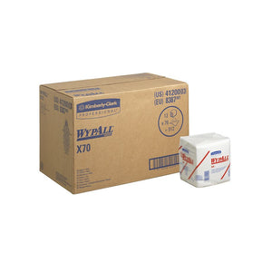 Weißes, geprägt gefaltetes Wischtuch 31,5x33 cm, 12 Packungen mit je 76 Blättern.