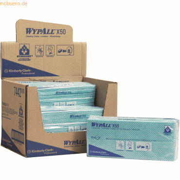 Wypall X50 farbcod. Reinigungstücher, 418x221mm, grün geprägt, 6x50 St.