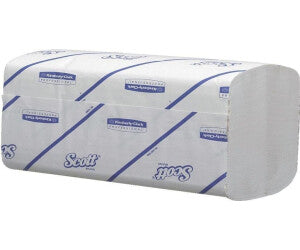 Scott Handtuchpapier 1-lagig weiß mit blauen Streifen.