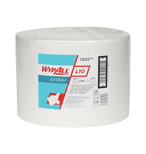 WypAll Papierwischtuch Großrolle L10 in Weiß, 23,5 cm breit, 1000 Blätter pro Rolle.